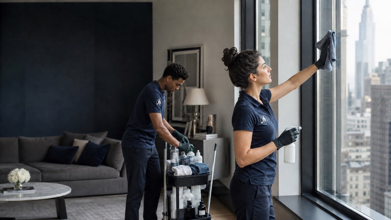 Empire professional cleaning team working in an apartment