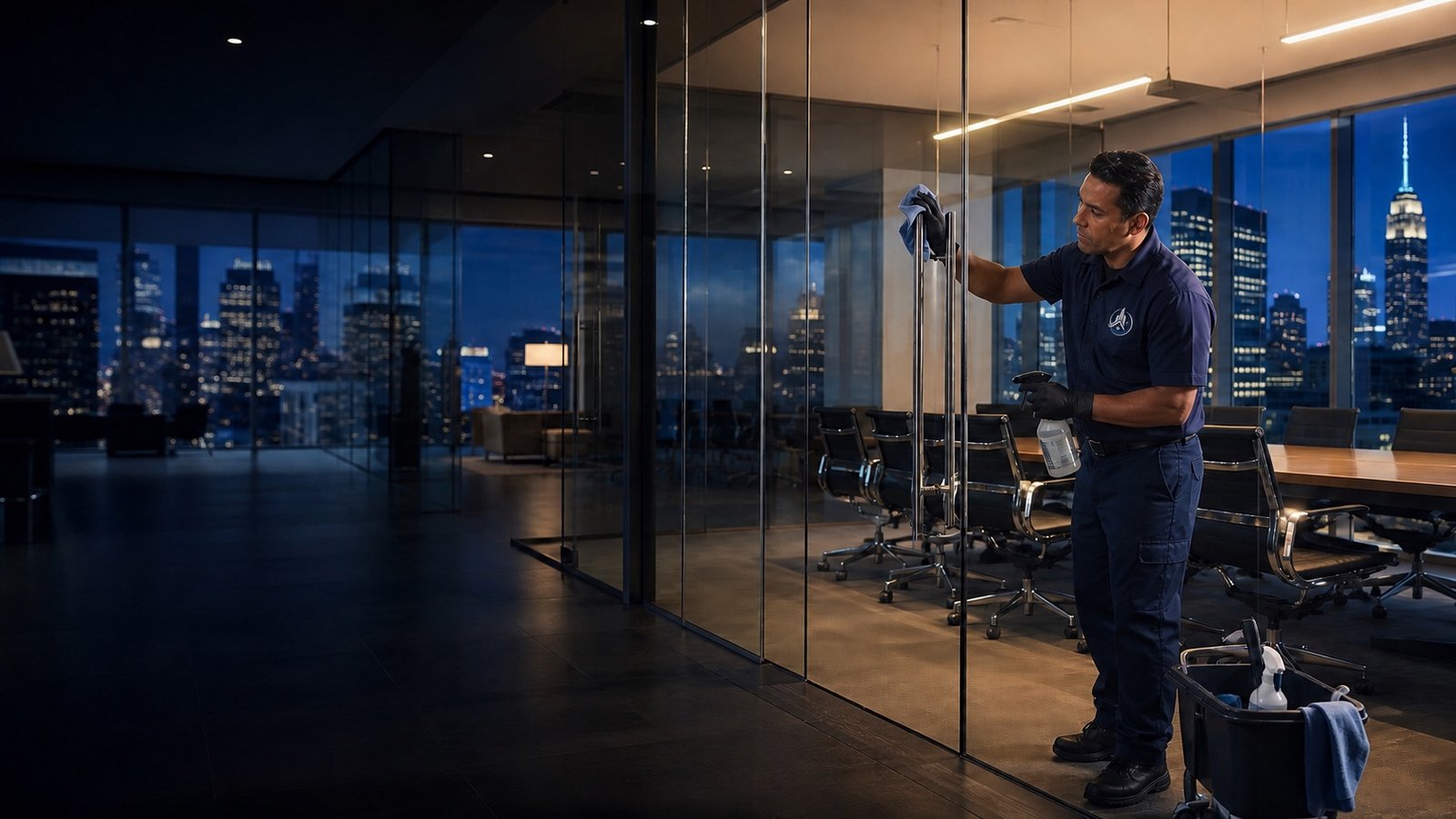 Empire commercial cleaning professional caring for a modern workplace